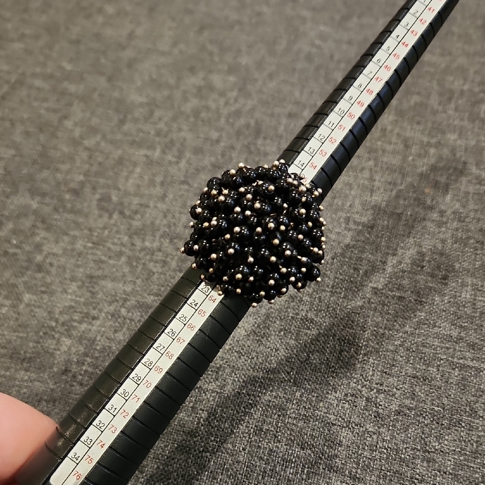 Black Stone Statement Ring - image 1